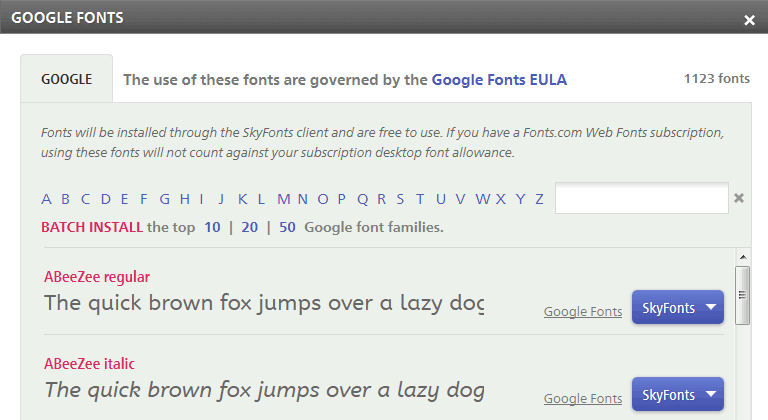 Install Google Fonts on Windows or Mac