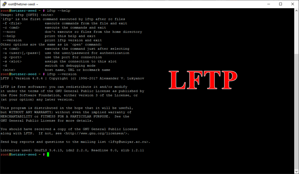 LFTP Between Servers