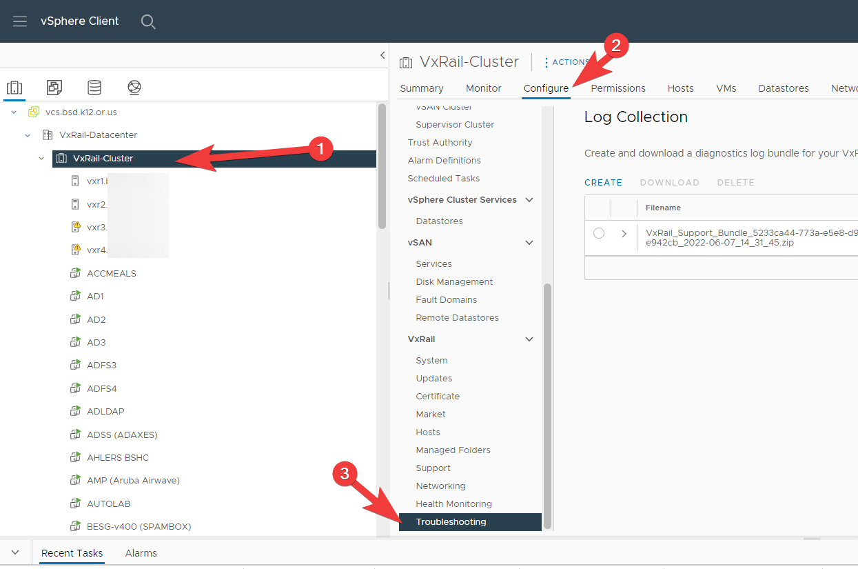 How To Generate A Log Bundle in vSphere for VxRail Dell Support Request Cory Fiala